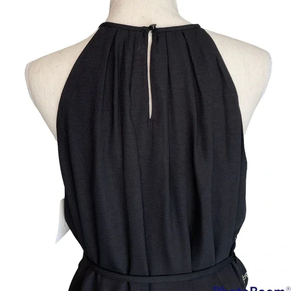 THML Black & Cream Embroidered Halter Maxi Dress NWT Women’s Size Medium - Picture 5 of 11